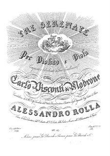 Drei Serenaden für Violine und Bratsche, BI 47, 100, 73 Op.14: Stimmen by Alessandro Rolla