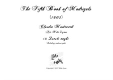 Heft 5 (für fünf Stimmen), SV 94–106: No.19 Questi vaghi. Arrangement for quintet instruments by Claudio Monteverdi