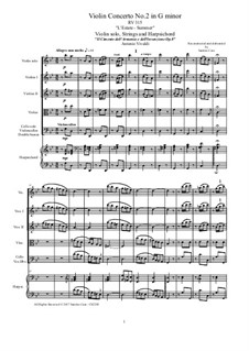 Violinkonzert Nr.2 in g-Moll 'Sommer', RV 315: Vollpartitur, Stimmen by Antonio Vivaldi