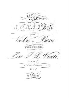 Sechs Sonaten für Violine und Cello, Op.4: Heft 1, WV:1-6 by Giovanni Battista Viotti