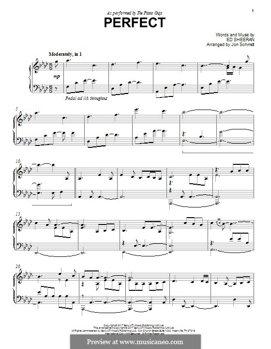Piano version: For a single performer (The Piano Guys) by Ed Sheeran