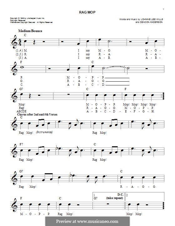 Rag Mop von D. Anderson, J.L. Wills Noten auf MusicaNeo