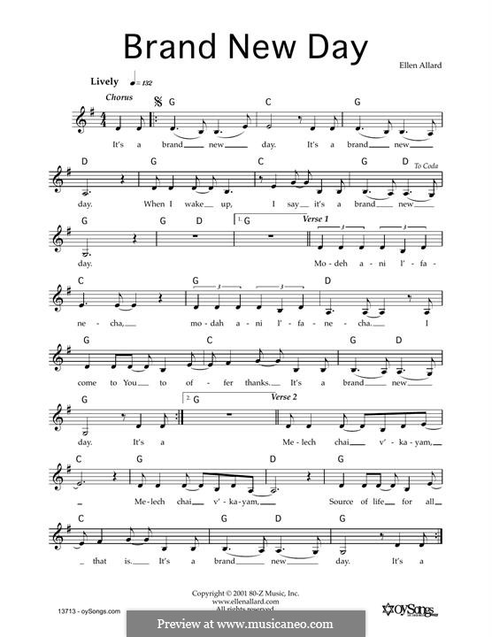 Brand New Day von E. Allard Noten auf MusicaNeo