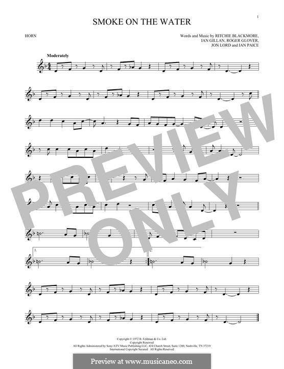 Instrumental version: For horn by Ian Gillan, Ian Paice, Jon Lord, Ritchie Blackmore, Roger Glover