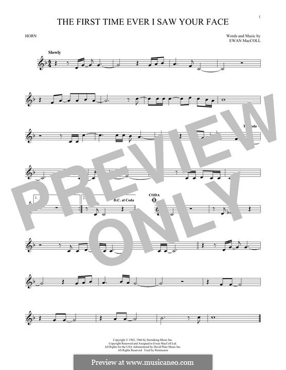 The First Time Ever I Saw Your Face: For horn by Ewan MacColl
