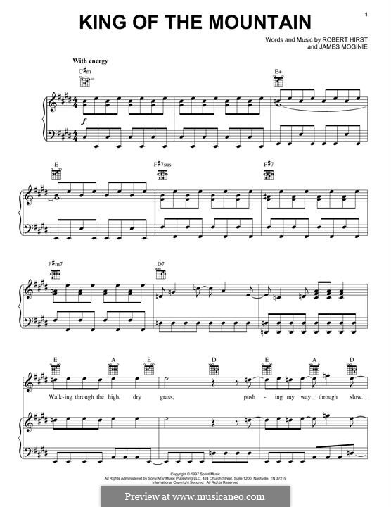 King of the Mountain (Midnight Oil): Für Stimme und Klavier (oder Gitarre) by Jim Moginie, Robert Hirst