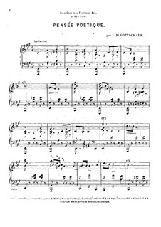 Pensée poetique: Pensée poetique by Louis Moreau Gottschalk