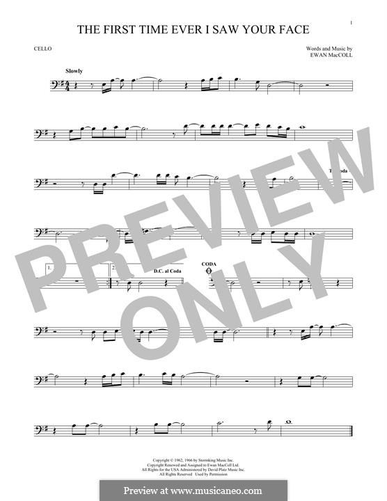 The First Time Ever I Saw Your Face: Für Cello by Ewan MacColl