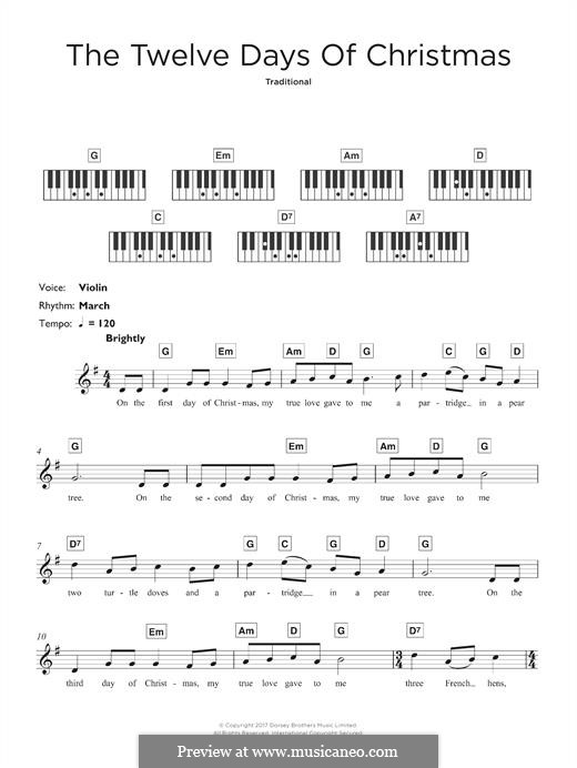 The Twelve Days of Christmas: Für Keyboard by folklore