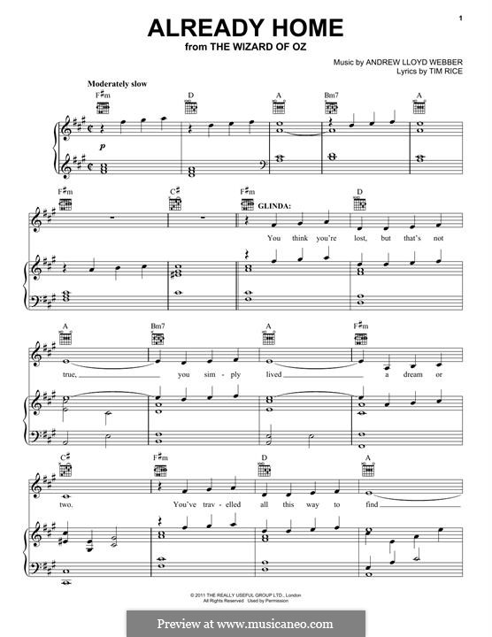 Already Home: Für Stimme und Klavier (oder Gitarre) by Andrew Lloyd Webber
