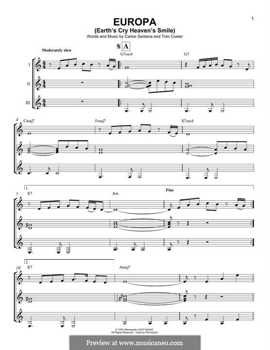 Europa (Santana) von C. Santana Noten auf MusicaNeo
