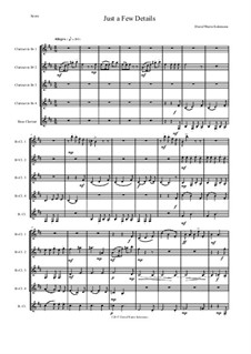 Just a Few Details: For clarinet quintet (4 B flats and 1 bass) by David W Solomons