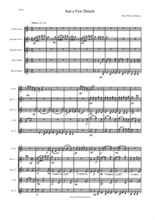 Just a Few Details: For clarinet quintet (E flat, 2 B flats, alto and bass) by David W Solomons