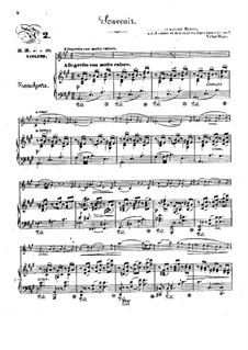 Pensées fugitives, Op.30: Souvenir, for violin and piano by Stephen Heller, Heinrich Wilhelm Ernst