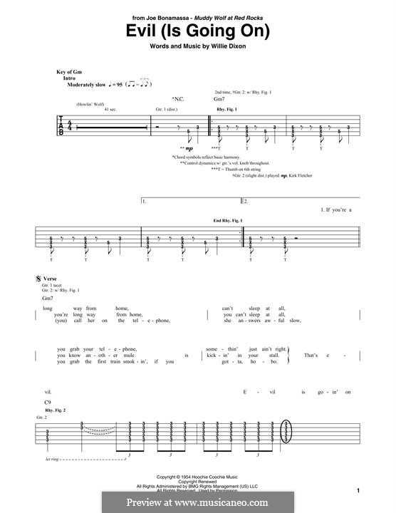 Evil (Is Going on): Für Gitarre mit Tabulatur by Willie Dixon
