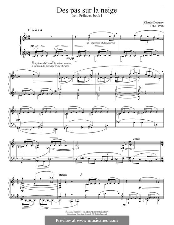 Nr.6 Fussstapfen im Schnee: Für Klavier by Claude Debussy