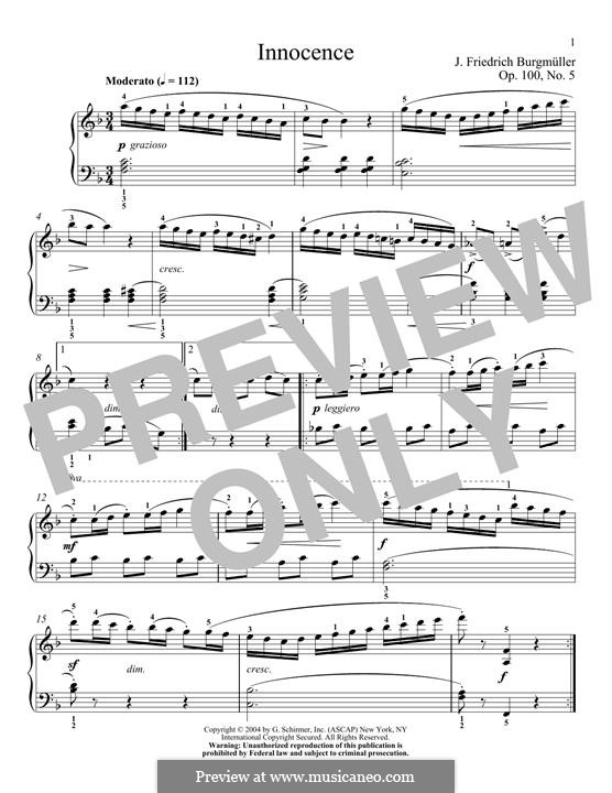 Nr.5 Unschuld: Für Klavier by Johann Friedrich Burgmüller