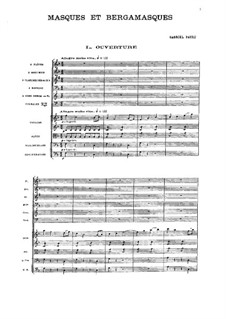 Masques et Bergamasques, Op.112: Vollpartitur by Gabriel Fauré