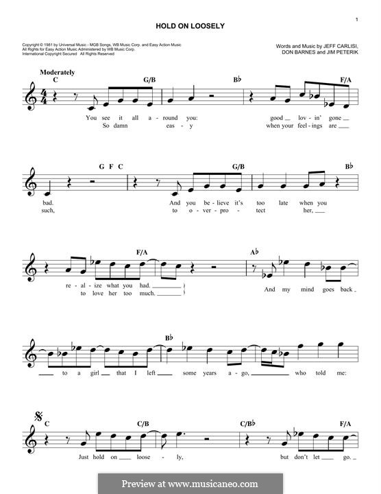 Hold on Loosely (38 Special): Melodische Linie by Don Barnes, James Michael Peterik, Jeff Carlisi