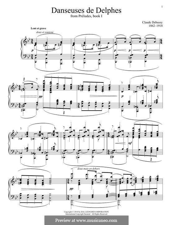 Nr.1 Tänzerinnen Delphis: Für Klavier by Claude Debussy
