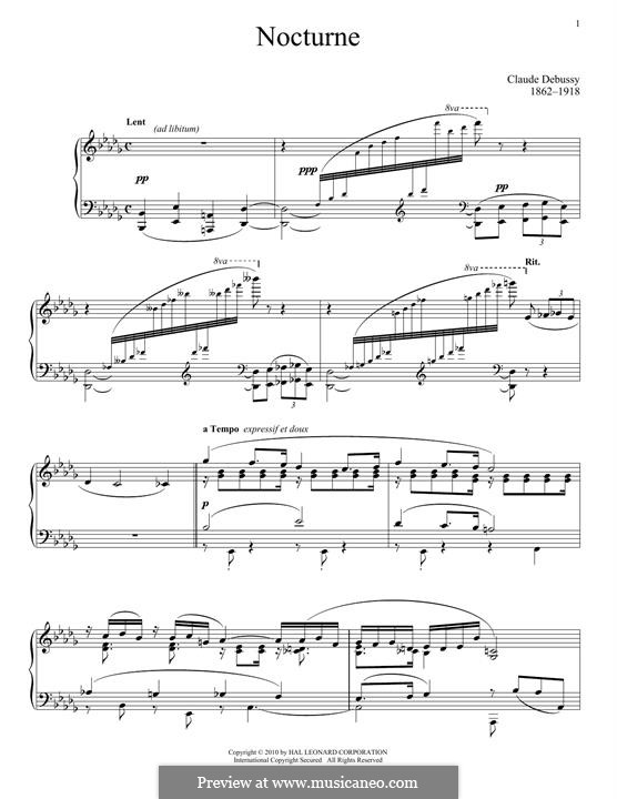 Nokturne in Des-Dur, L.82: Für Klavier by Claude Debussy