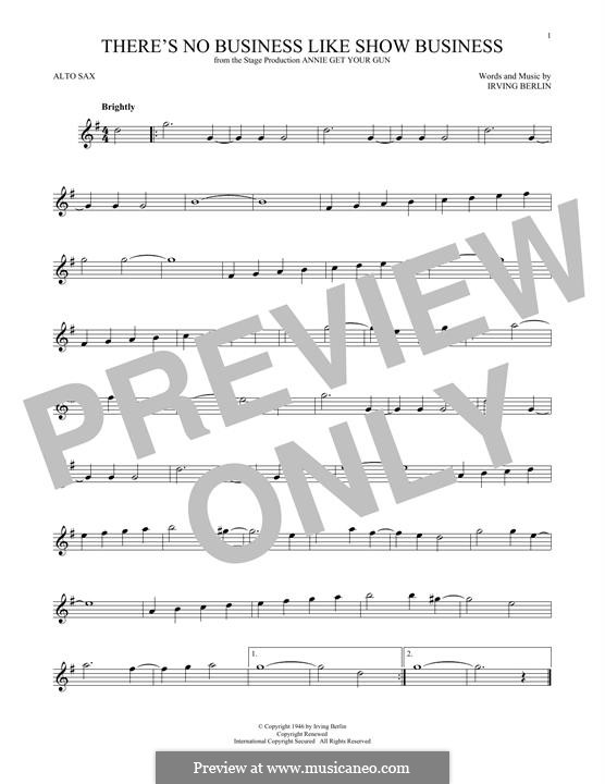 There's No Business Like Show Business (Ethel Merman): Für Altsaxophon by Irving Berlin