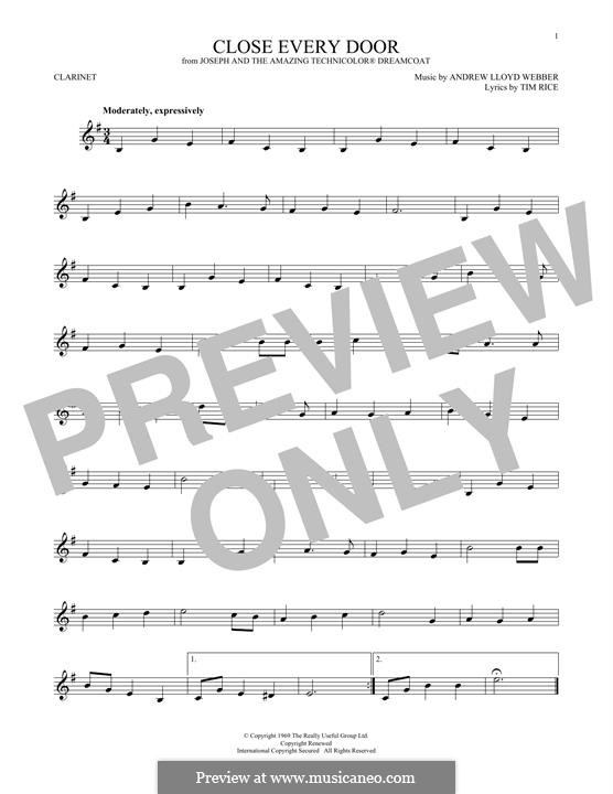 Close Every Door: Für Klarinette by Andrew Lloyd Webber
