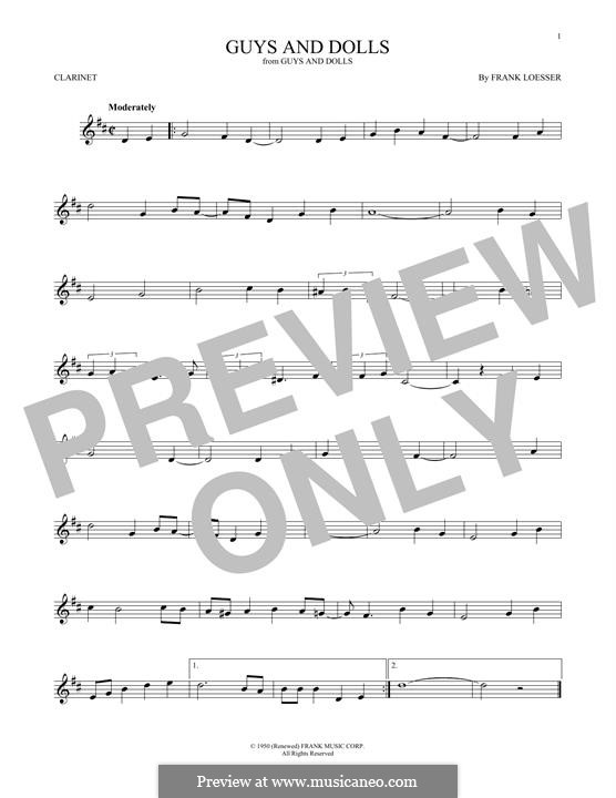 Guys and Dolls: Für Klarinette by Frank Loesser