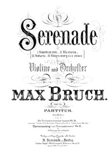 Serenade in a-Moll, Op.75: Für Violine und Klavier by Max Bruch