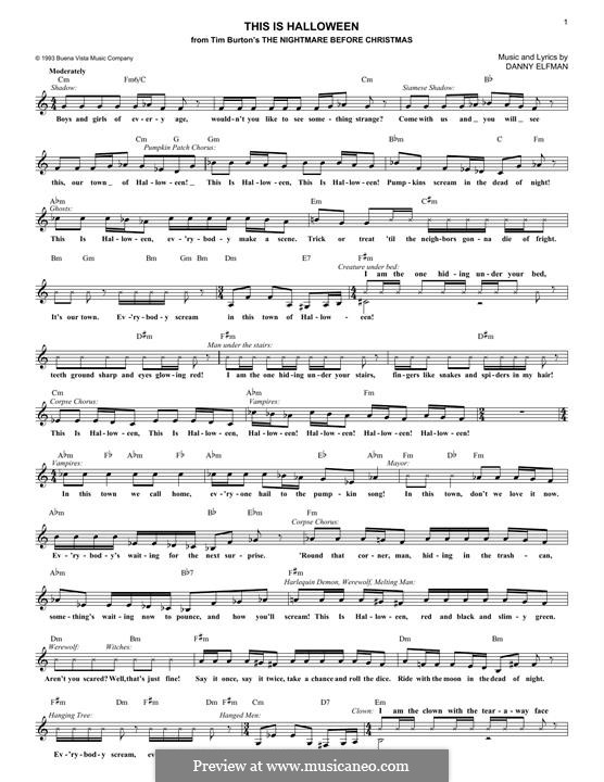 This Is Halloween: Melodische Linie by Danny Elfman