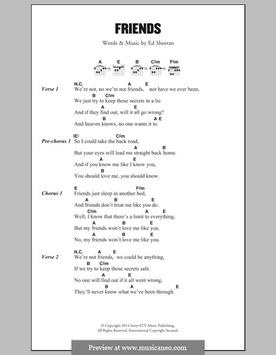 Friends: Text und Akkorde by Ed Sheeran