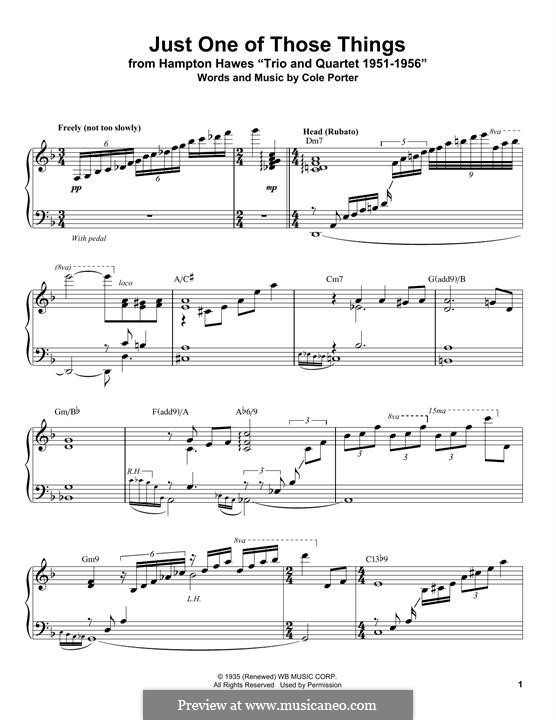 Just One of Those Things: Für Klavier by Cole Porter
