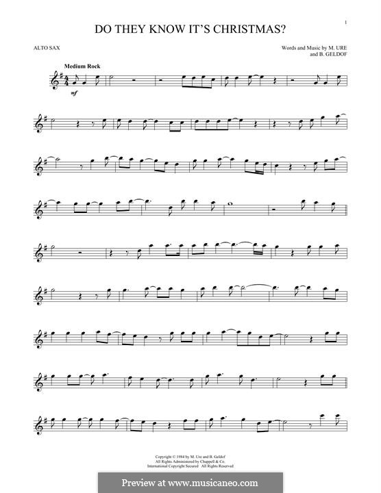 Do They Know It's Christmas? (Feed the World): Für Altsaxophon by Bob Geldof, Midge Ure