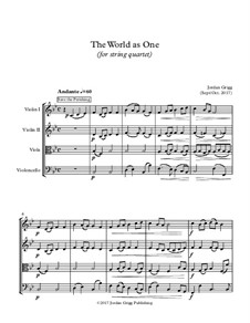 The World as One (for string quartet): The World as One (for string quartet) by William Howard Doane, H. Ernest Nichol, Folliott Sandford Pierpoint