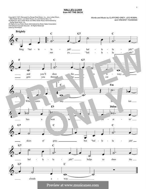 Hallelujah: Melodische Linie by Vincent Youmans