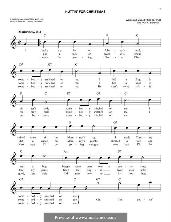 Nuttin' for Christmas: Melodische Linie by Sid Tepper