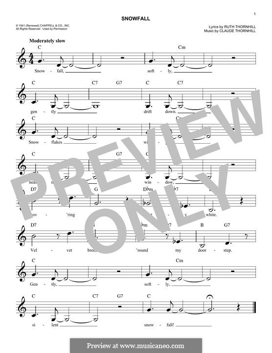 Snowfall (Tony Bennett): Melodische Linie by Claude Thornhill, Ruth Thornhill