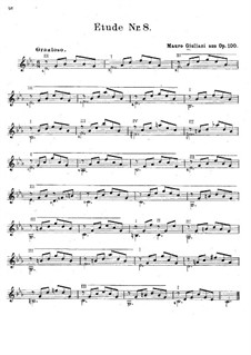 Vierundzwanzig Etüden für Gitarre, Op.100: Etüde No.8 by Mauro Giuliani