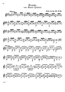 Vierundzwanzig Etüden für Gitarre, Op.100: Etüde No.15 Rondo by Mauro Giuliani
