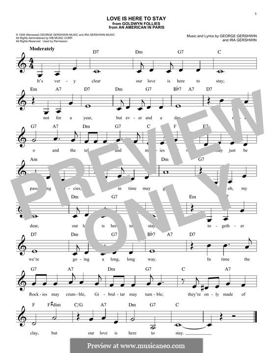 Vocal version: Melodische Linie by George Gershwin