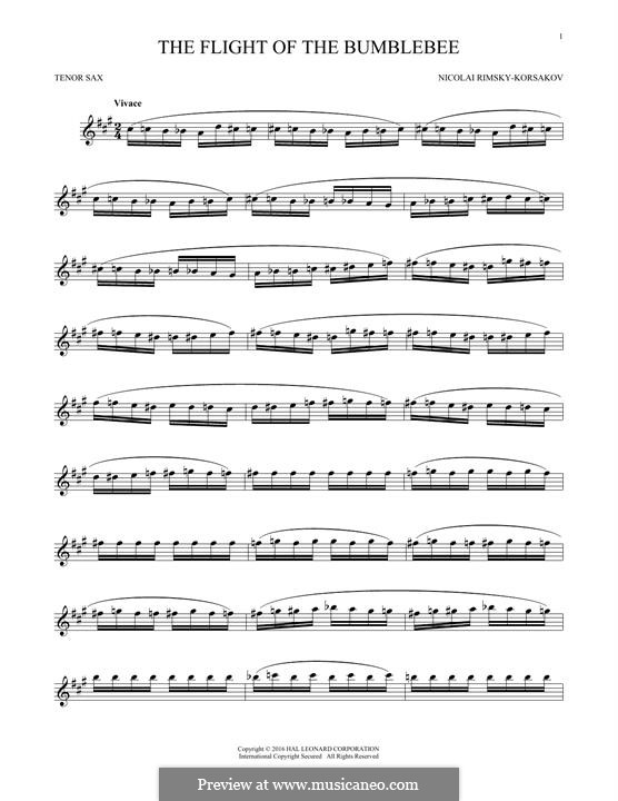 Hummelflug: Für Tenorsaxophon by Nikolai Rimsky-Korsakov