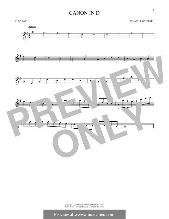 One instrument version: Für Altsaxophon by Johann Pachelbel
