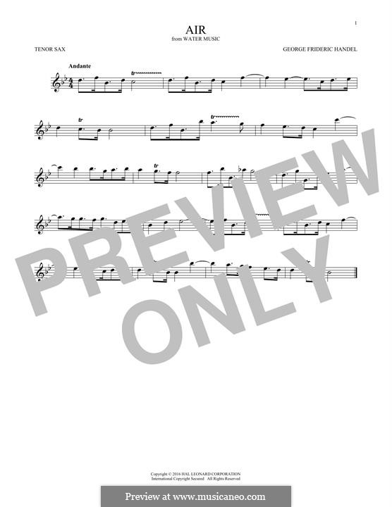 Suite Nr.1 in F-Dur – Arie, HWV 348: Für Tenorsaxophon by Georg Friedrich Händel