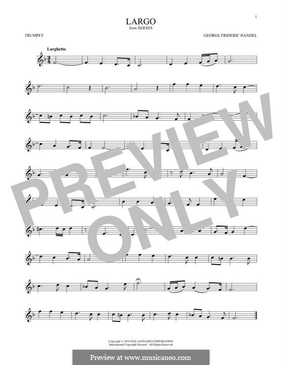 Largo (Ombra mai fu) printable score: Für Trompete by Georg Friedrich Händel