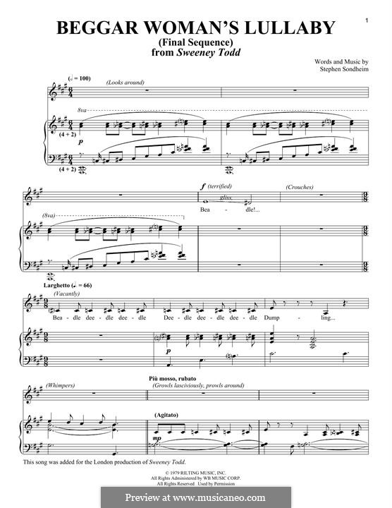 Beggar Woman's Lullaby (Final Sequence): Für Stimme und Klavier by Stephen Sondheim