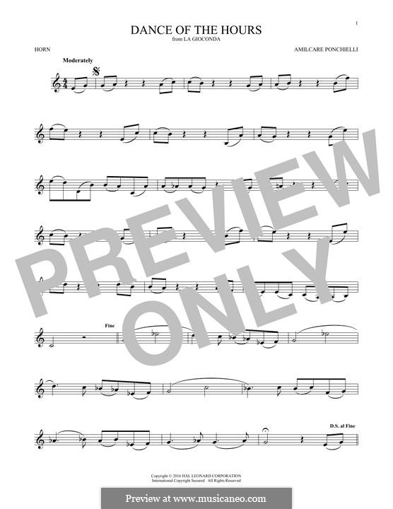 Dance of the Hours: For horn by Amilcare Ponchielli