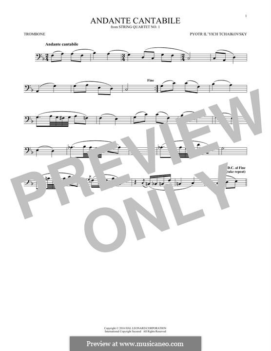 Teil II: Arrangement for trombone (fragment) by Pjotr Tschaikowski