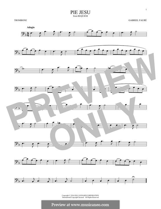 Movement IV 'Pie Jesu': For trombone by Gabriel Fauré