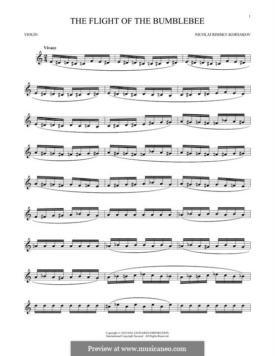 Hummelflug: Für Violine by Nikolai Rimsky-Korsakov