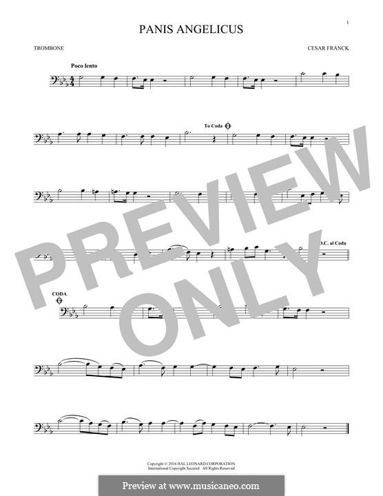 Panis Angelicus (O Lord Most Holy), Printable Scores: For trombone by César Franck